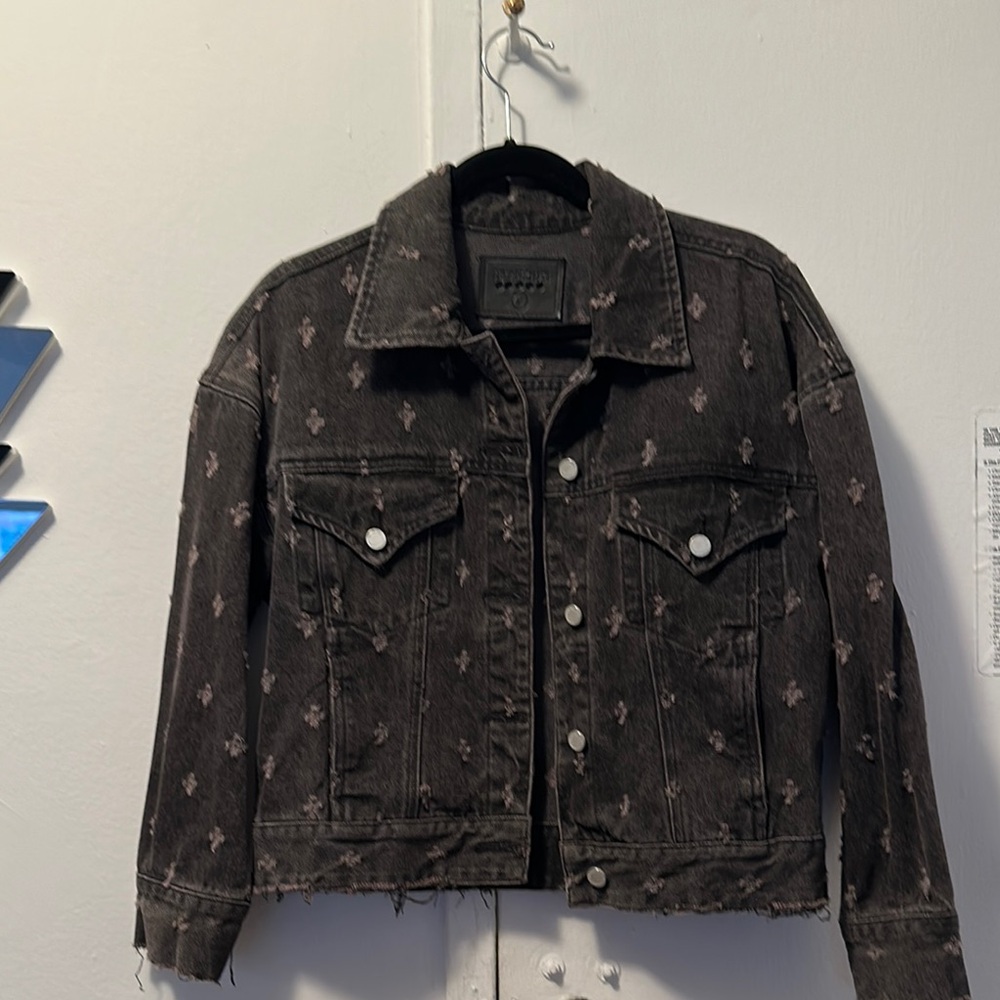 BlankNYC Black Distressed Denim Jacket
